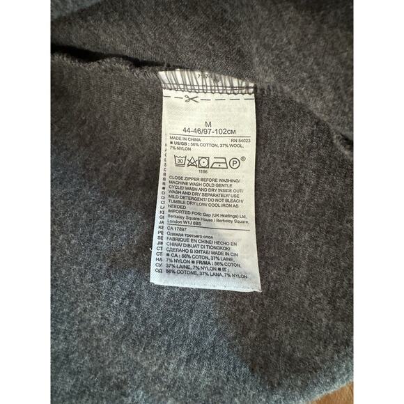 Banana Republic Gray Cotton Wool Blend 1/4 Zip Pullover Sweater Mens Size Medium - Picture 8 of 8
